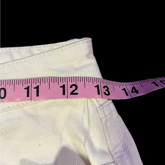 FREE PEOPLE NWT Worn White Short Ripped Button fly Jeans Skirt Size 25 - Picture 6 of 12